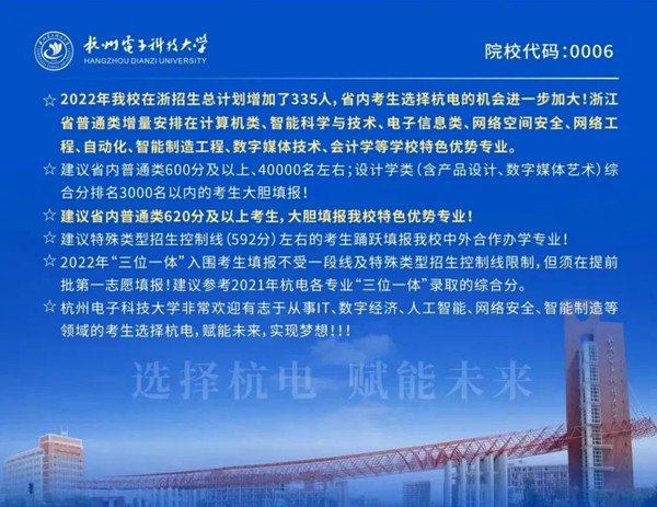 2022浙江高考多少分能上杭州电子科技大学,杭州电子科技大学在浙江预估分数线