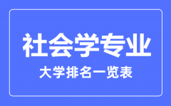 2023年全国社会学专业大学排名一览表