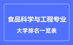 2023年全国食品科学与工程专业大学排名一览表