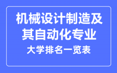 <b>2023年全国机械设计制造及其自动化专业大学排名一览表</b>