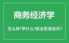 商务经济学专业怎么样_商务经济学专业主要学什么_就业前景怎么样？