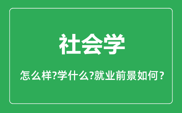 社会学专业怎么样,社会学专业主要学什么,就业前景怎么样