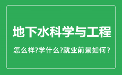 地下水科学与工程专业怎么样_就业方向及前景分析