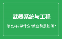 武器系统与工程专业怎么样_就业方向及前景分析