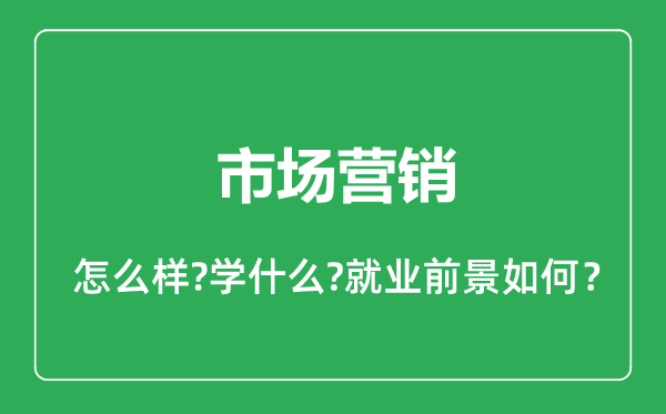 市场营销专业怎么样,市场营销专业就业方向及前景分析