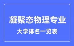 2023年全国凝聚态物理专业大学排名一览表