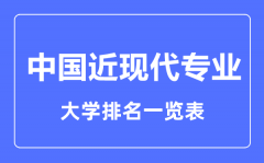 2023年全国中国近现代专业大学排名一览表