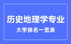 2023年全国历史地理学专业大学排名一览表