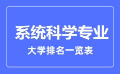 2023年全国系统科学专业大学排名一览表