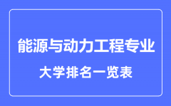 2023年全国能源与动力工程专业大学排名一览表