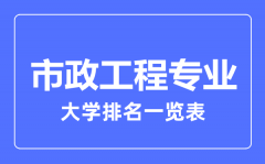 2023年全国市政工程专业大学排名一览表