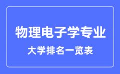 2023年全国物理电子学专业大学排名一览表