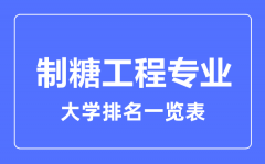 2023年全国制糖工程专业大学排名一览表