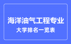 2023年全国海洋油气工程专业大学排名一览表