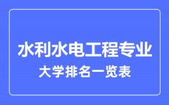 2023年全国水利水电工程专业大学排名一览表