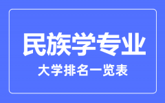 2023年全国民族学专业大学排名一览表