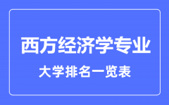 2023年全国西方经济学专业大学排名一览表