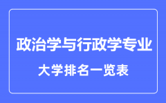 2023年全国政治学与行政学专业大学排名一览表