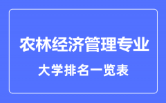 2023年全国农林经济管理专业大学排名一览表