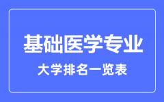 2023年全国基础医学专业大学排名一览表