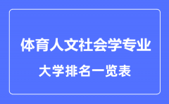 2023年全国体育人文社会学专业大学排名一览表