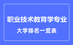 2023年全国职业技术教育学专业大学排名一览表