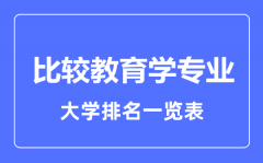 2023年全国比较教育学专业大学排名一览表