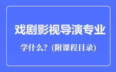 戏剧影视导演专业主要学什么（附课程目录）