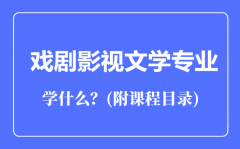 戏剧影视文学专业主要学什么（附课程目录）