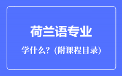 荷兰语专业主要学什么（附课程目录）