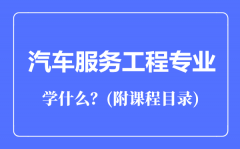 汽车服务工程专业主要学什么（附课程目录）