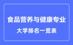 2023年全国食品营养与健康专业大学排名一览表