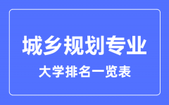 2023年全国城乡规划专业大学排名一览表