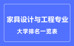 2023年全国家具设计与工程专业大学排名一览表