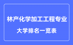 2023年全国林产化学加工工程专业大学排名一览表