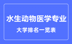 2023年全国水生动物医学专业大学排名一览表