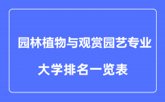 2023年全国园林植物与观赏园艺专业大学排名一览表