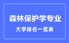 2023年全国森林保护学专业大学排名一览表