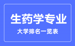 2023年全国生药学专业大学排名一览表