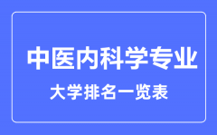 2023年全国中医内科学专业大学排名一览表