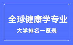 2023年全国全球健康学专业大学排名一览表