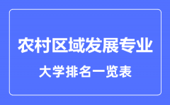 2023年全国农村区域发展专业大学排名一览表