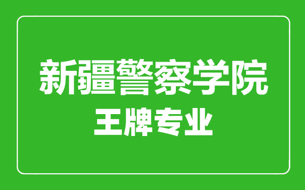 新疆警察学院王牌专业有哪些,新疆警察学院最好的专业是什么