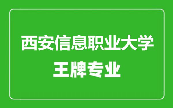 西安信息职业大学王牌专业有哪些,西安信息职业大学最好的专业是什么