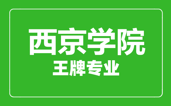 西京学院王牌专业有哪些,西京学院最好的专业是什么