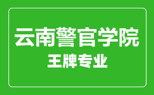 云南警官学院王牌专业有哪些,云南警官学院最好的专业是什么