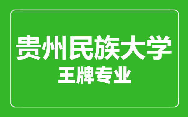 贵州民族大学王牌专业有哪些,贵州民族大学最好的专业是什么