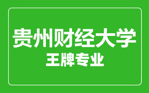 贵州财经大学王牌专业有哪些,贵州财经大学最好的专业是什么