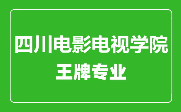 四川电影电视学院王牌专业有哪些,四川电影电视学院最好的专业是什么