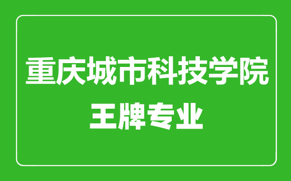 重庆城市科技学院王牌专业有哪些,重庆城市科技学院最好的专业是什么